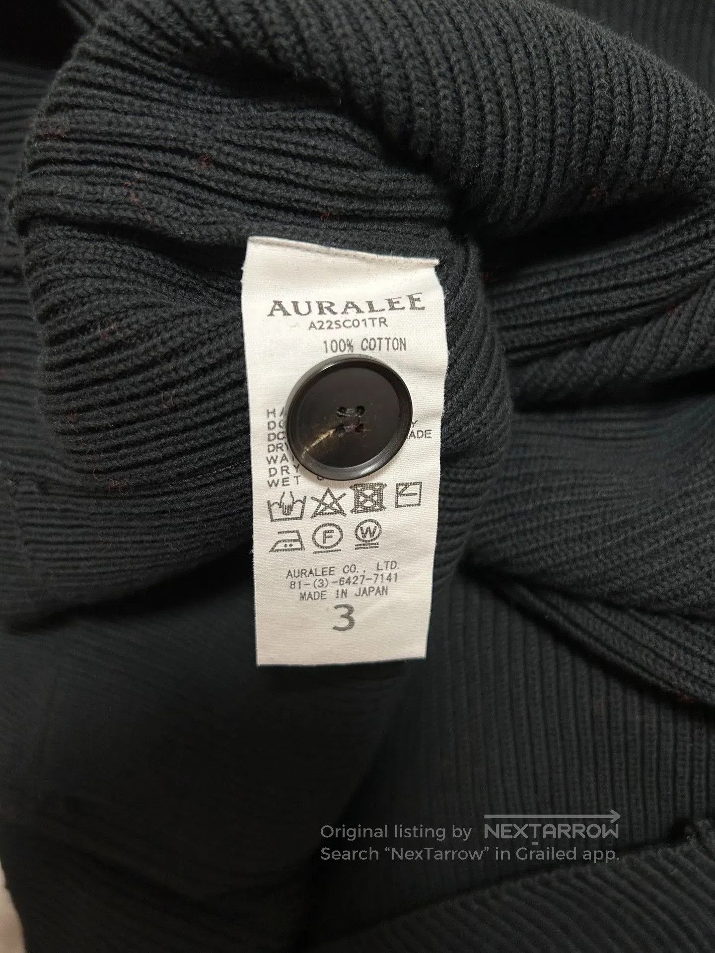 Auralee AURALEE Super Hard Twist Rib Knit Cardigan. Size US L / EU 52-54 / 3 - 4 Thumbnail