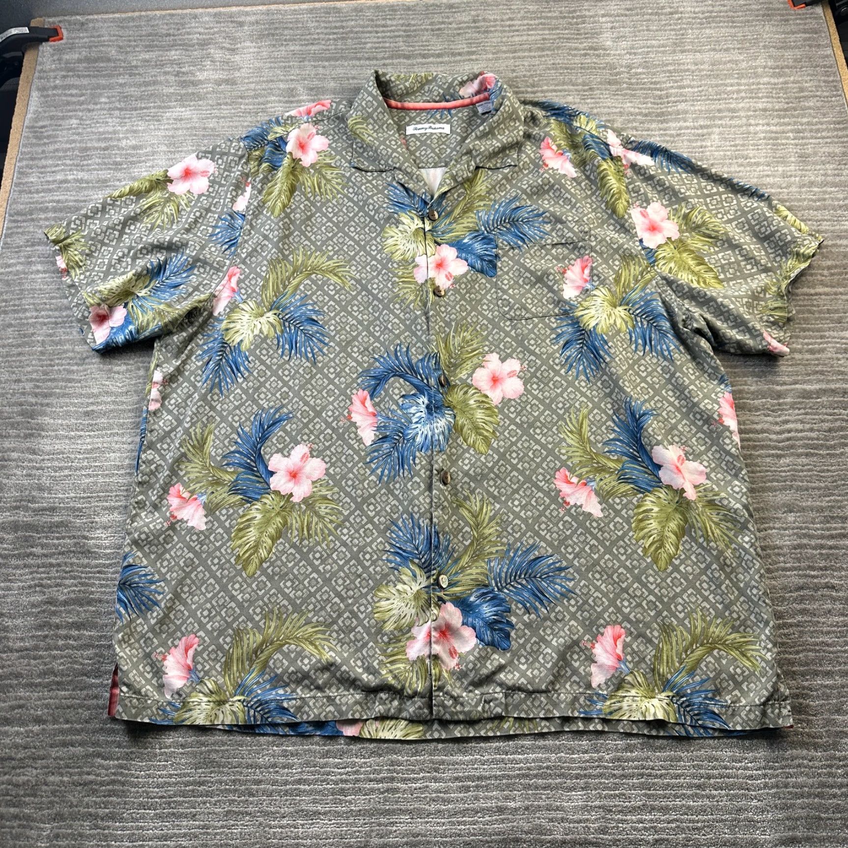 Tommy Bahama Tommy Bahama Shirt Mens 3XL XXXL Green Silk Short Sleeve Camp Size US XXL / EU 58 / 5 - 2 Thumbnail