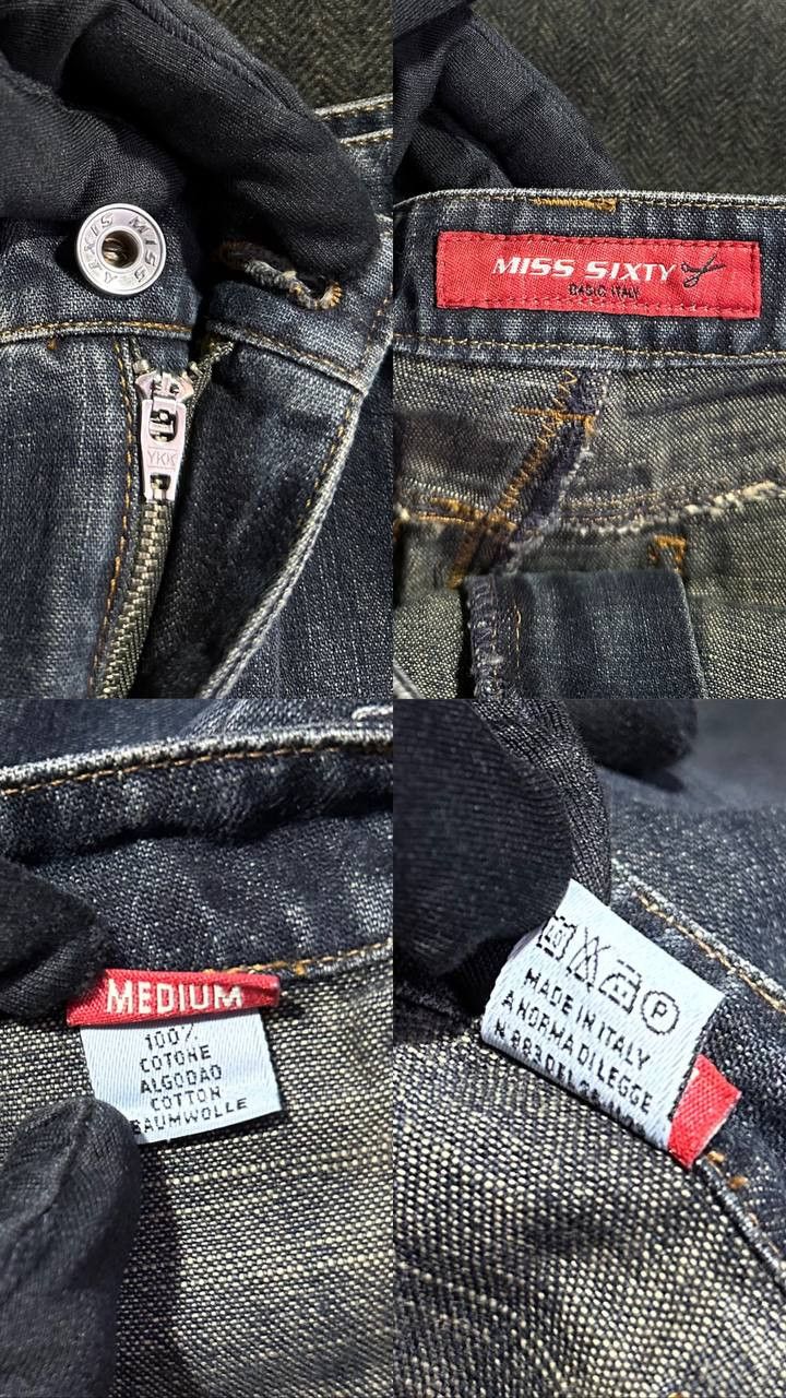 Miss Sixty × Vintage Miss Sixty Miss60 denim midi skirt Jeans Dark Denim Y2K Size 26" / US 2 / IT 38 - 11 Thumbnail