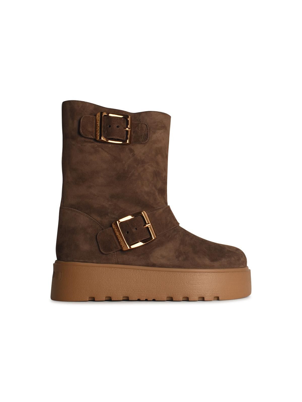 Casadei CASADEI 'Ale' Brown Suede Blend Ankle Boots Size US 11 / IT 41 - 1 Thumbnail