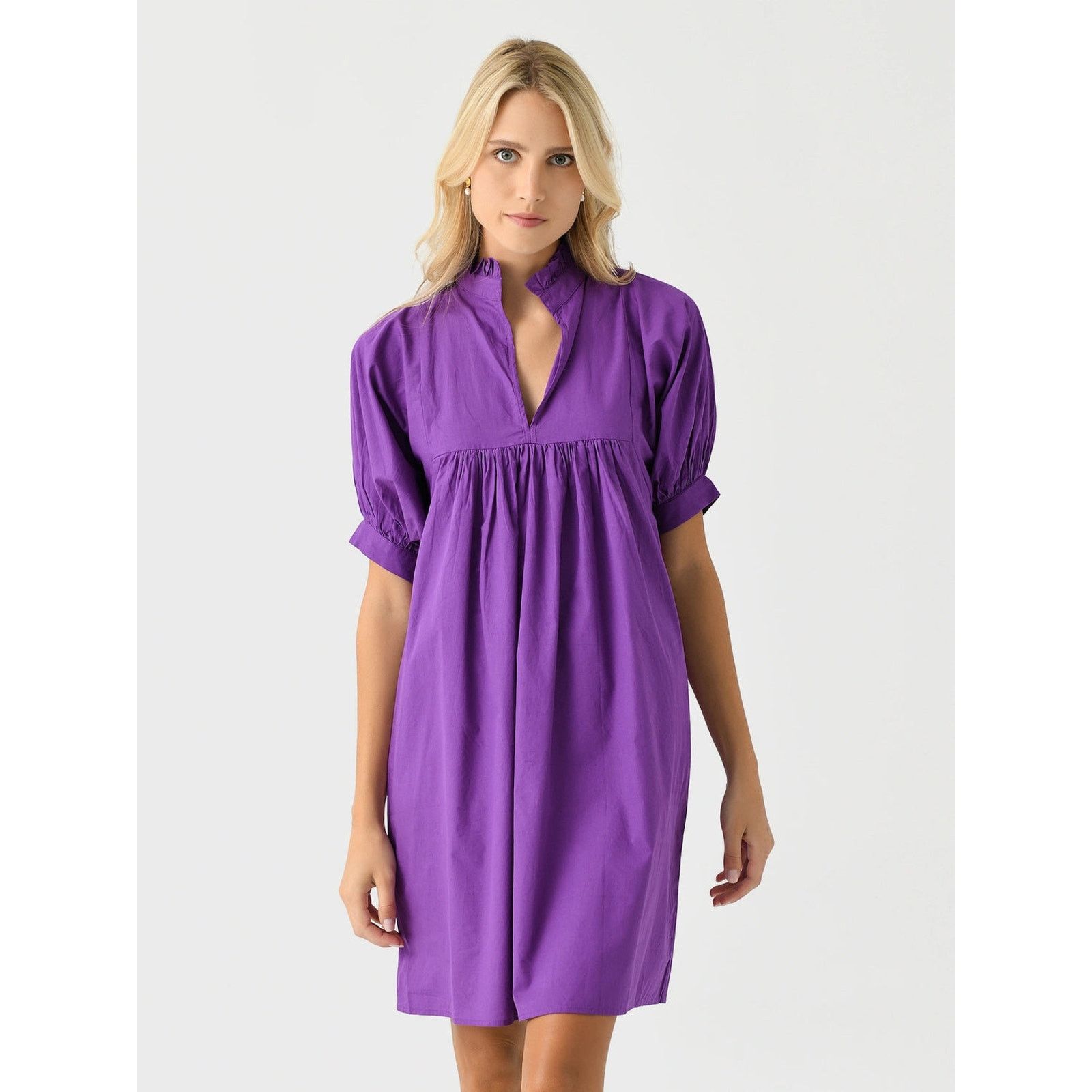 Other Never A Wallflower High Neck Dress Purple Cotton Poplin Mini Size XS / US 0-2 / IT 36-38 - 2 Thumbnail
