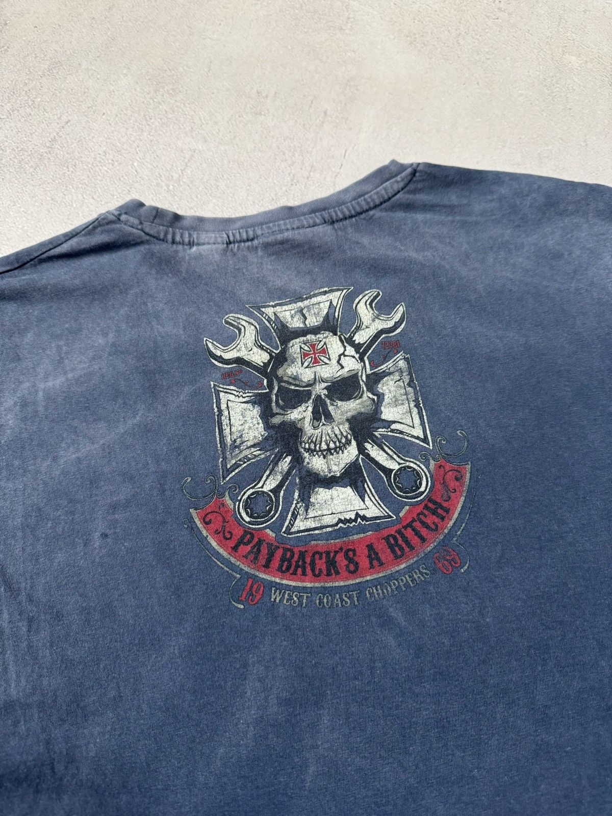 West Coast Choppers Vintage West Coast Choppers T Shirt Tee Paybacks A Bitch 90s Size US M / EU 48-50 / 2 - 7 Thumbnail