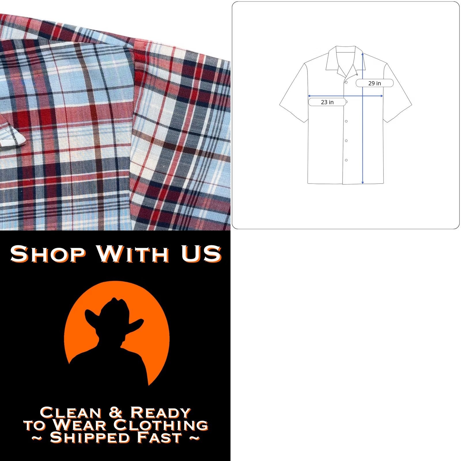 Vintage Vintage Big Mac Shirt Adult MEDIUM Blue Red Plaid Camp Collar Workwear 70s Size US M / EU 48-50 / 2 - 8 Thumbnail