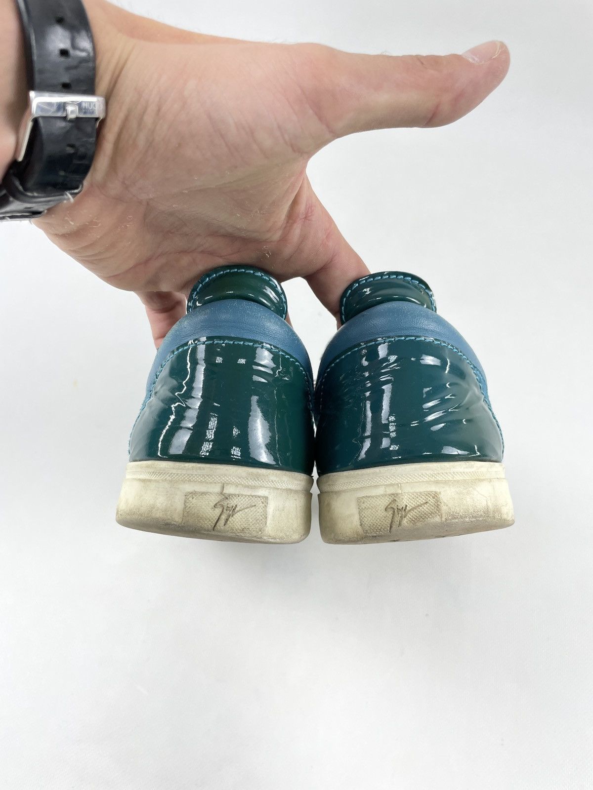 Designer × Giuseppe Zanotti Frankie Leather-Suede Double-Zip Low-Top Sneakers Shoes Size US 8.5 / IT 38.5 - 15 Thumbnail