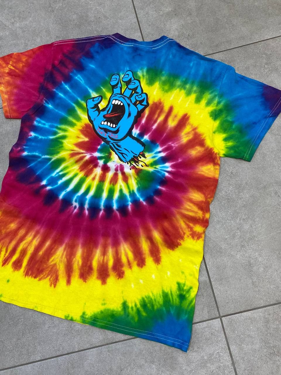 Santa Cruz Skateboards Vintage Santa Cruz Skateboards Hand Print Tie Dye T-Shirt Size US M / EU 48-50 / 2 - 5 Thumbnail