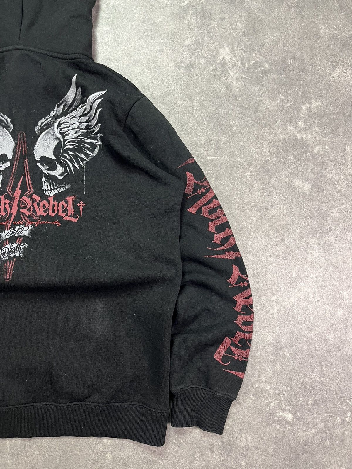 Japanese Brand Rock Rebel Printed Zip Hoodie XL Metal Affliction Rare Size US XL / EU 56 / 4 - 17 Thumbnail