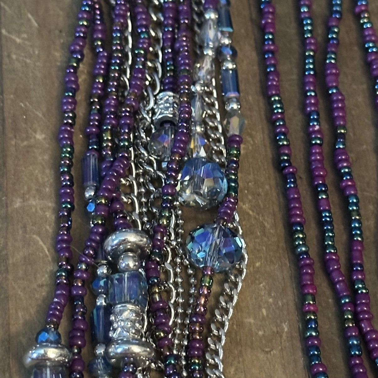 Other Long colorful seed bead Aurora Borealis tassel necklace Size ONE SIZE - 4 Thumbnail