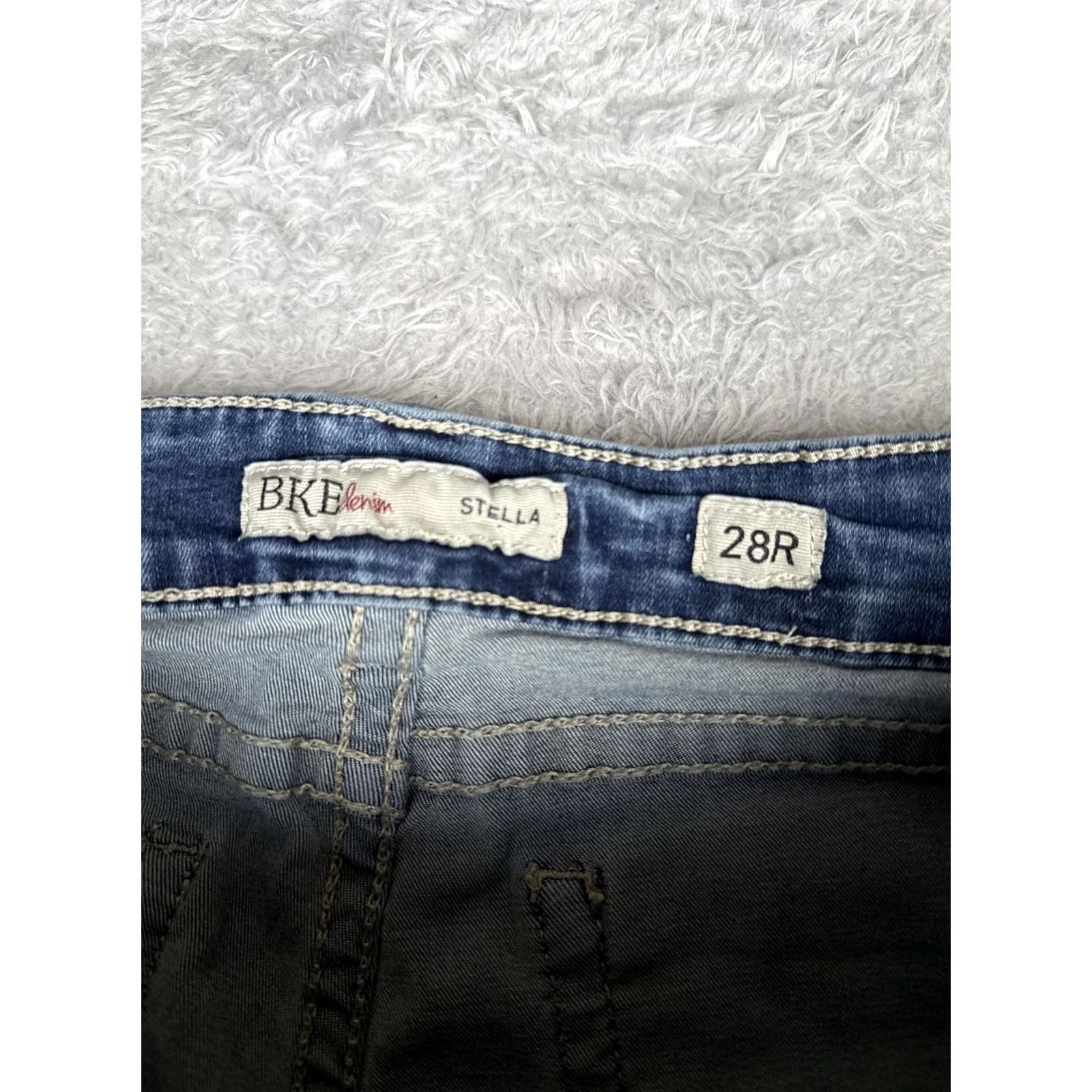 BKE BKE Stella Bootcut Jeans Womens 28R Blue Medium Wash Distressed 28x30 Size 28" / US 6 / IT 42 - 6 Thumbnail
