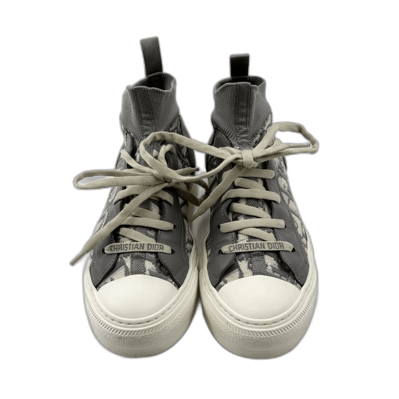 Dior Dior Gray High-Top Sneakers with Logo Size US 6 / IT 36 - 1 Thumbnail