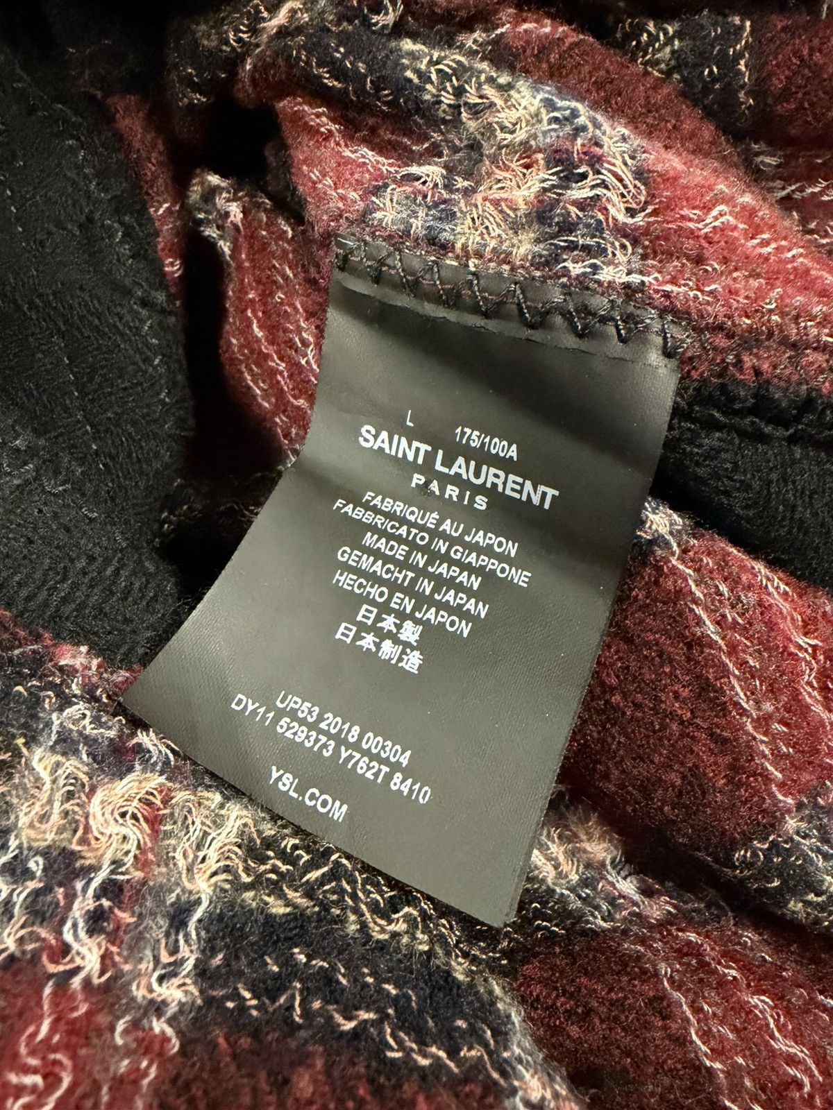 Saint Laurent Paris Saint Laurent Paris 2018 Gauze Wool Flannel Shirt Red Size L Size US L / EU 52-54 / 3 - 6 Thumbnail
