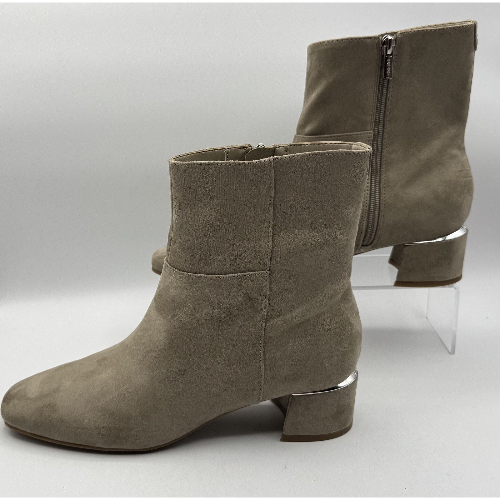 Calvin Klein Calvin Klein Womens Parry 3 Suede Ankle Zipper Boot, Taupe Size US 9.5 / IT 39.5 - 5 Thumbnail