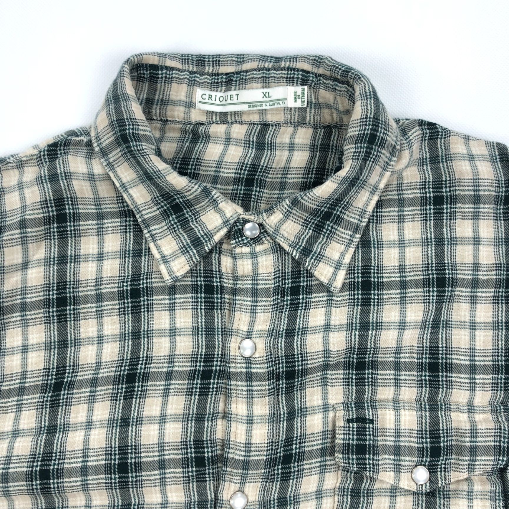Vintage CRIQUET Men XL Plaid Pearl Snap Casual Shirt Long Sleeve Size US XL / EU 56 / 4 - 3 Thumbnail