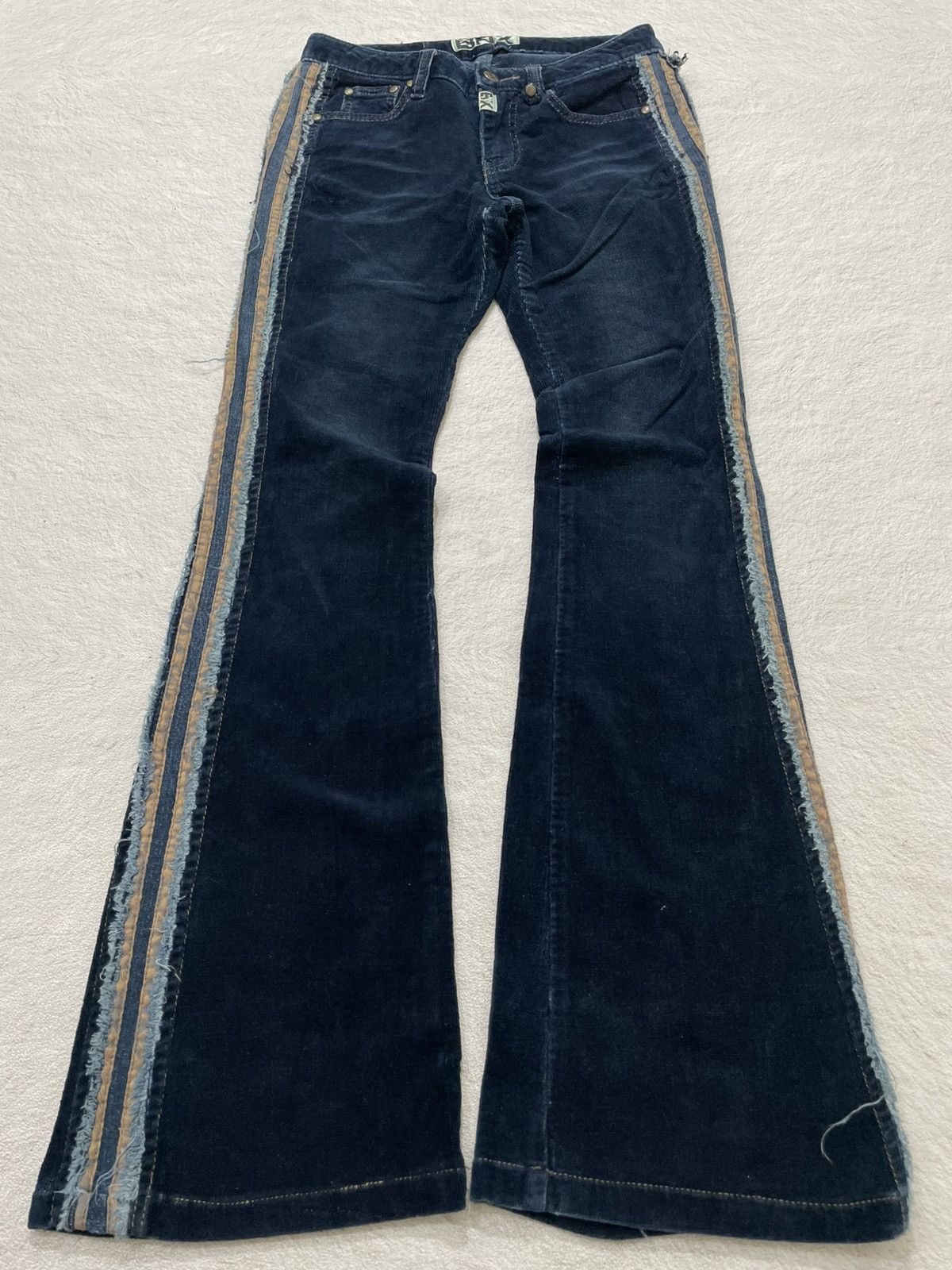 Japanese Brand 2000s BNX Corduroy Pants Crazy Flare Y2K Size 25" / US 0 / IT 36 - 1 Thumbnail