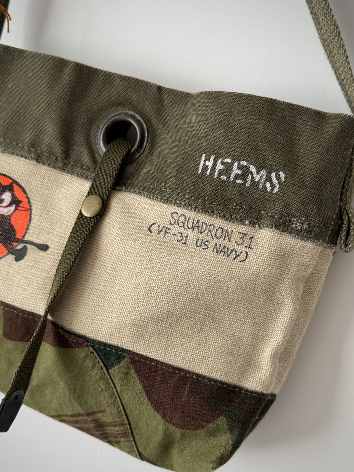 Vintage Vintage Heems Recycled Handmade Military Messenger Bag Size ONE SIZE - 2 Thumbnail
