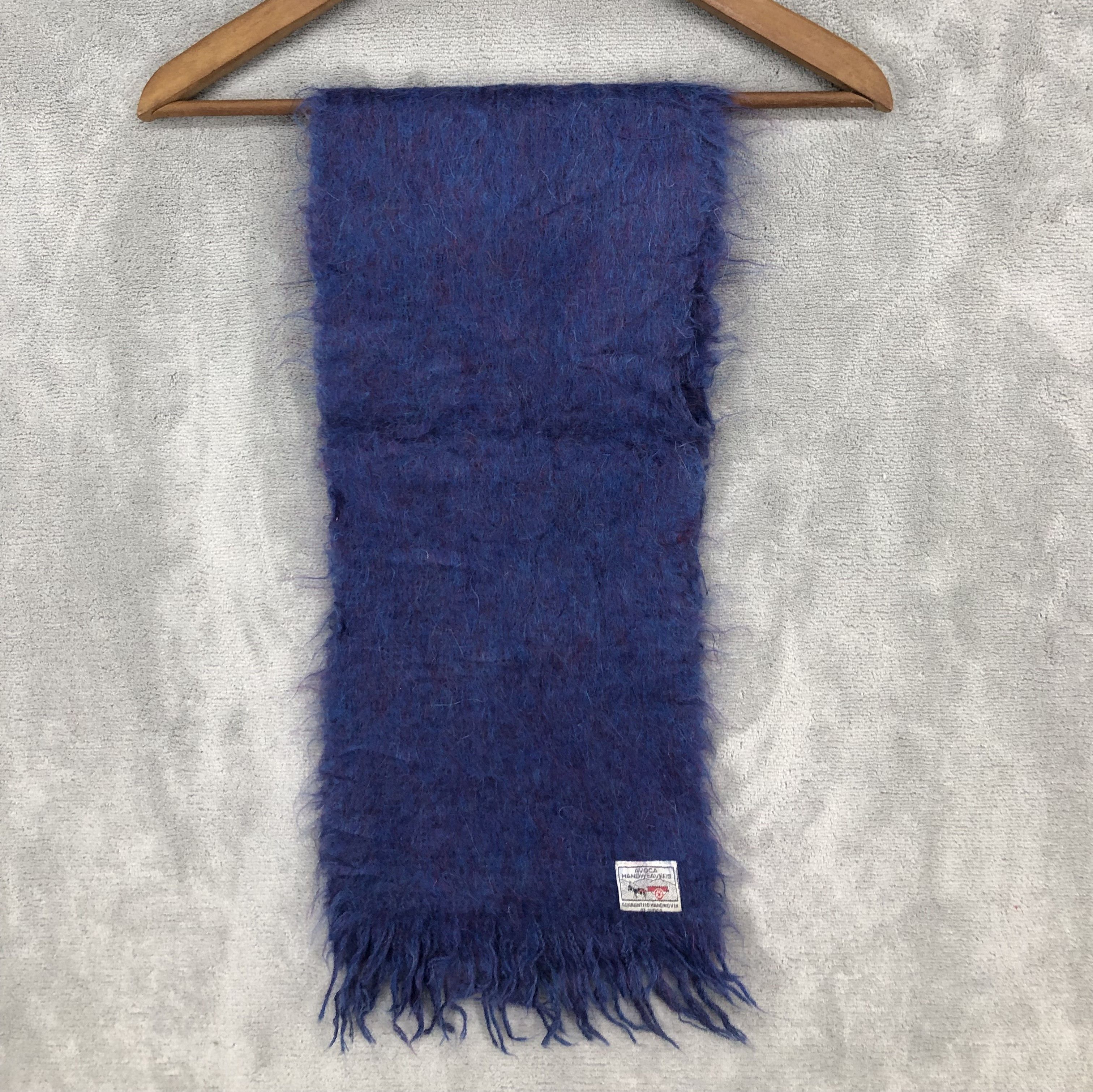 Japanese Brand × Vintage Vintage Avoca Handweaver Mohair Blue Scarf Muffler Size ONE SIZE - 1 Thumbnail