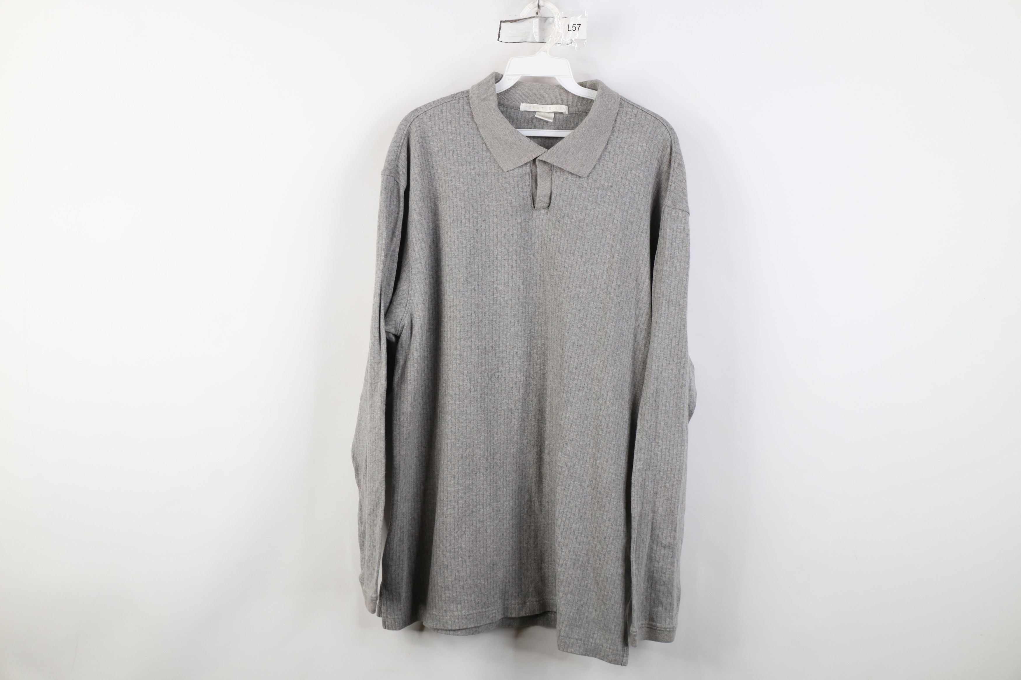 Vintage Vintage 90s Streetwear Knit Long Sleeve Rugby Polo Gray Size US L / EU 52-54 / 3 - 1 Thumbnail