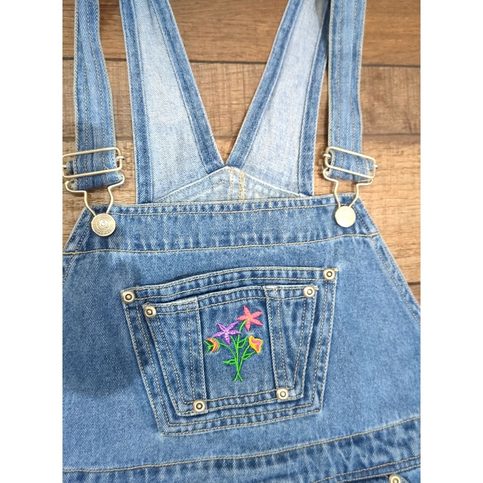 Denime No Excuses Bib Overalls Jeanswear Denim Blue Size 16 JRS Womens Regular Classic Pockets Vintage: No Excuses (Juniors) Size 26" / US 2 / IT 38 - 4 Thumbnail