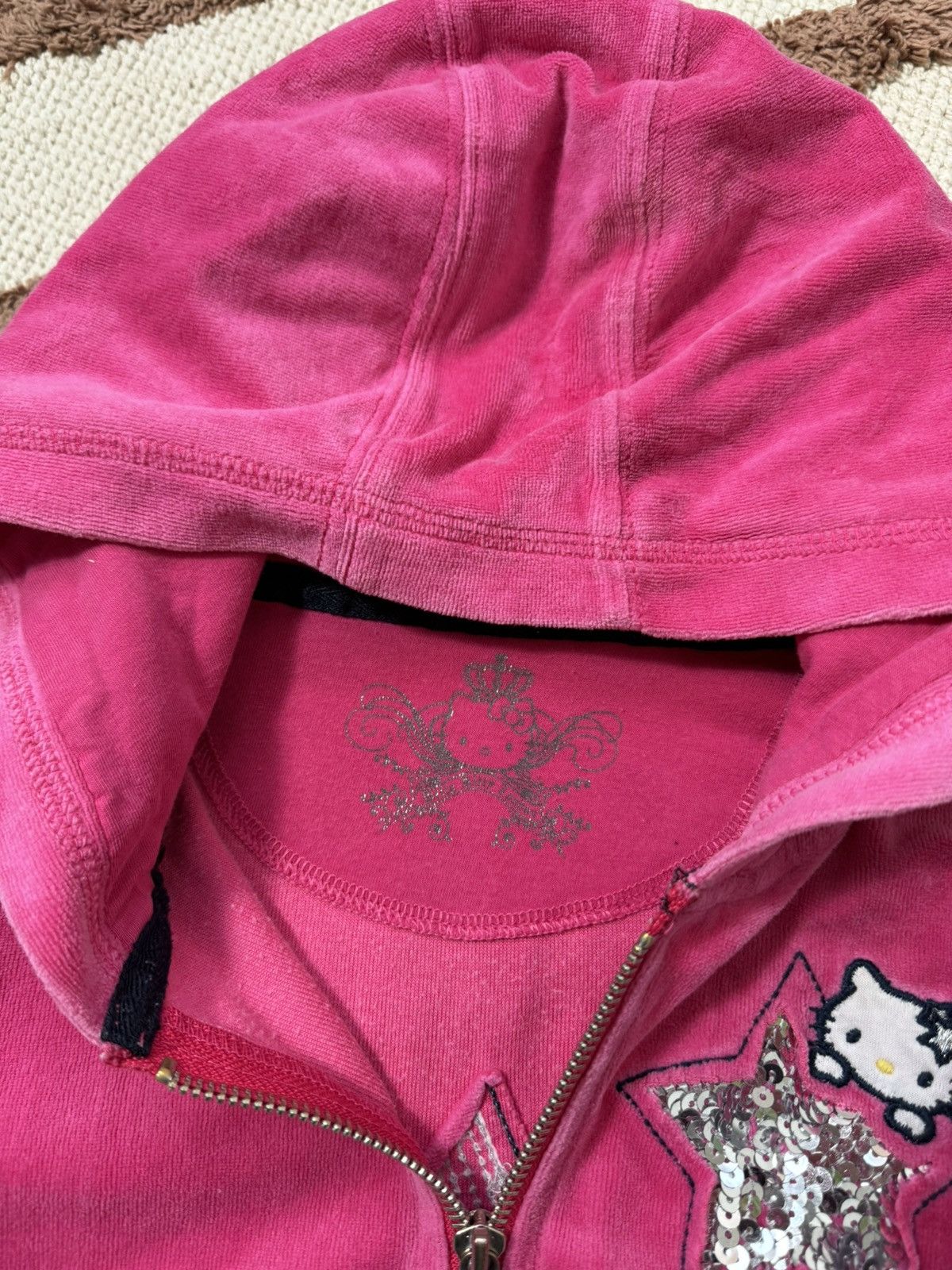 Cartoon Network HELLO KITTY VELOUR 2000s ZIP HOODIE Size XXS / US 00 / IT 34 - 7 Thumbnail