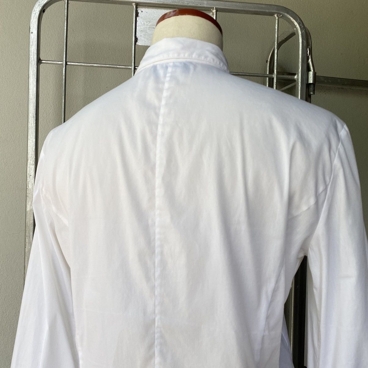 Emporio Armani EMPORIO ARMANI White Ruffle Cuff Fitted Shirt Size M / US 6-8 / IT 42-44 - 14 Thumbnail