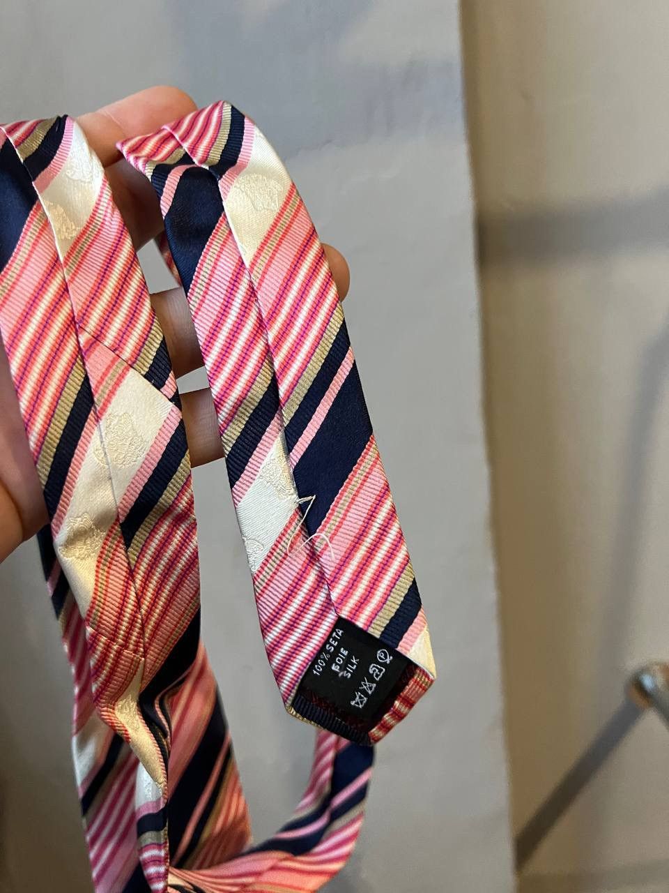 Versace VERSACE MEDUSA MULTILOGO VINTAGE SILK TIE PINK Size ONE SIZE - 7 Thumbnail