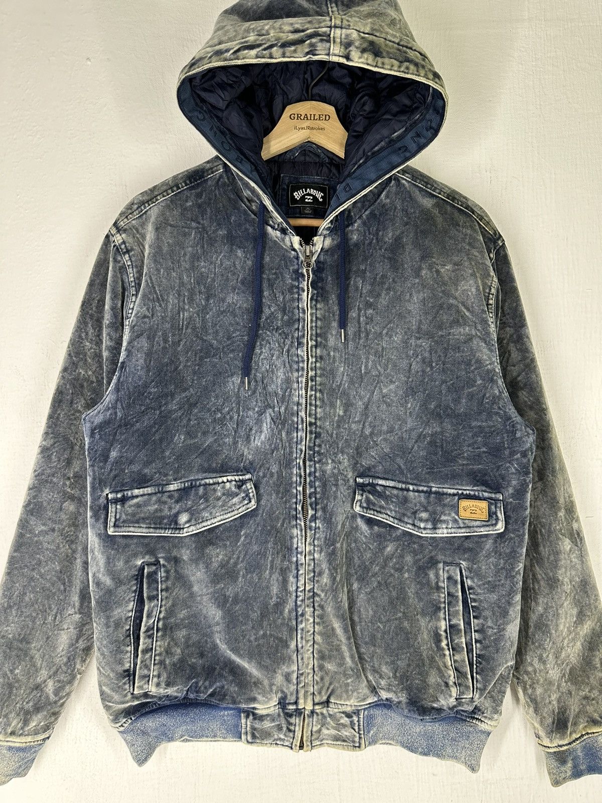 Billabong × If Six Was Nine × Indigo Billabong Indigo Velor Wave Washed Hoodie Jacket Size US M / EU 48-50 / 2 - 4 Thumbnail
