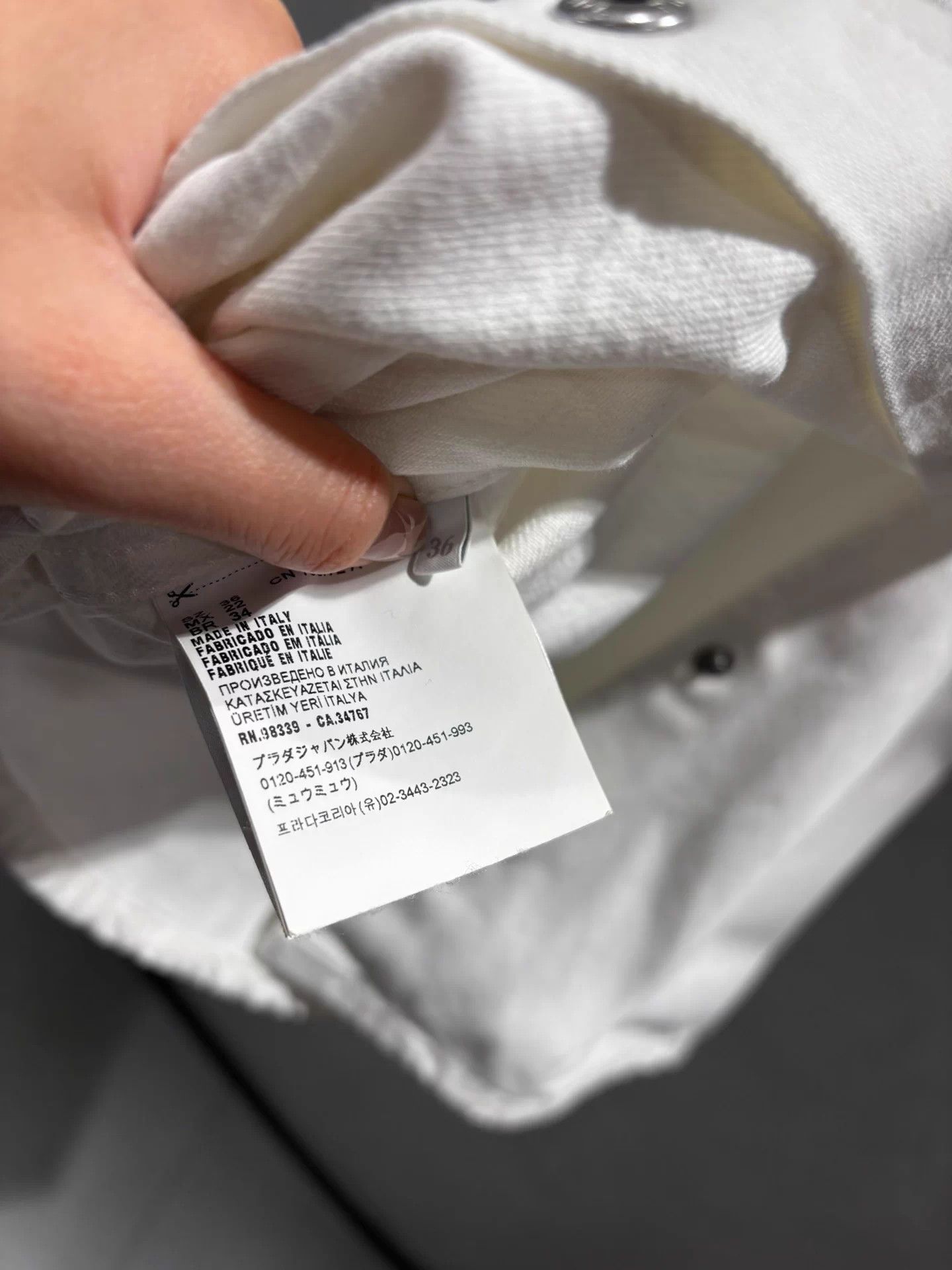 Prada Prada Vintage Triangle Logo White Short-Sleeve Denim 36 Size XS / US 0-2 / IT 36-38 - 3 Thumbnail