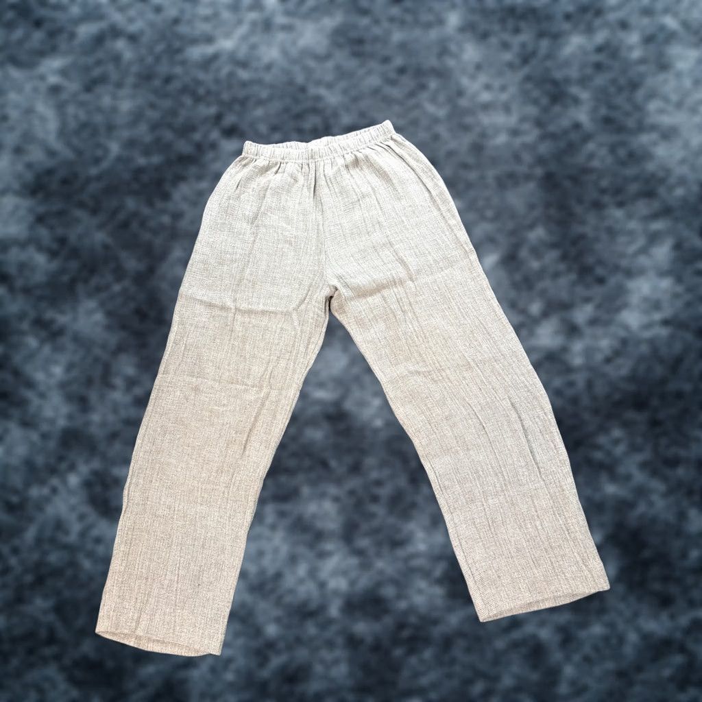 Vintage VINTAGE Cloudburst Pants Womens 26x26 Beige Linen Knit Stretch Wide-Leg 90s Chino Baggy Womens Size 26" / US 2 / IT 38 - 1 Thumbnail