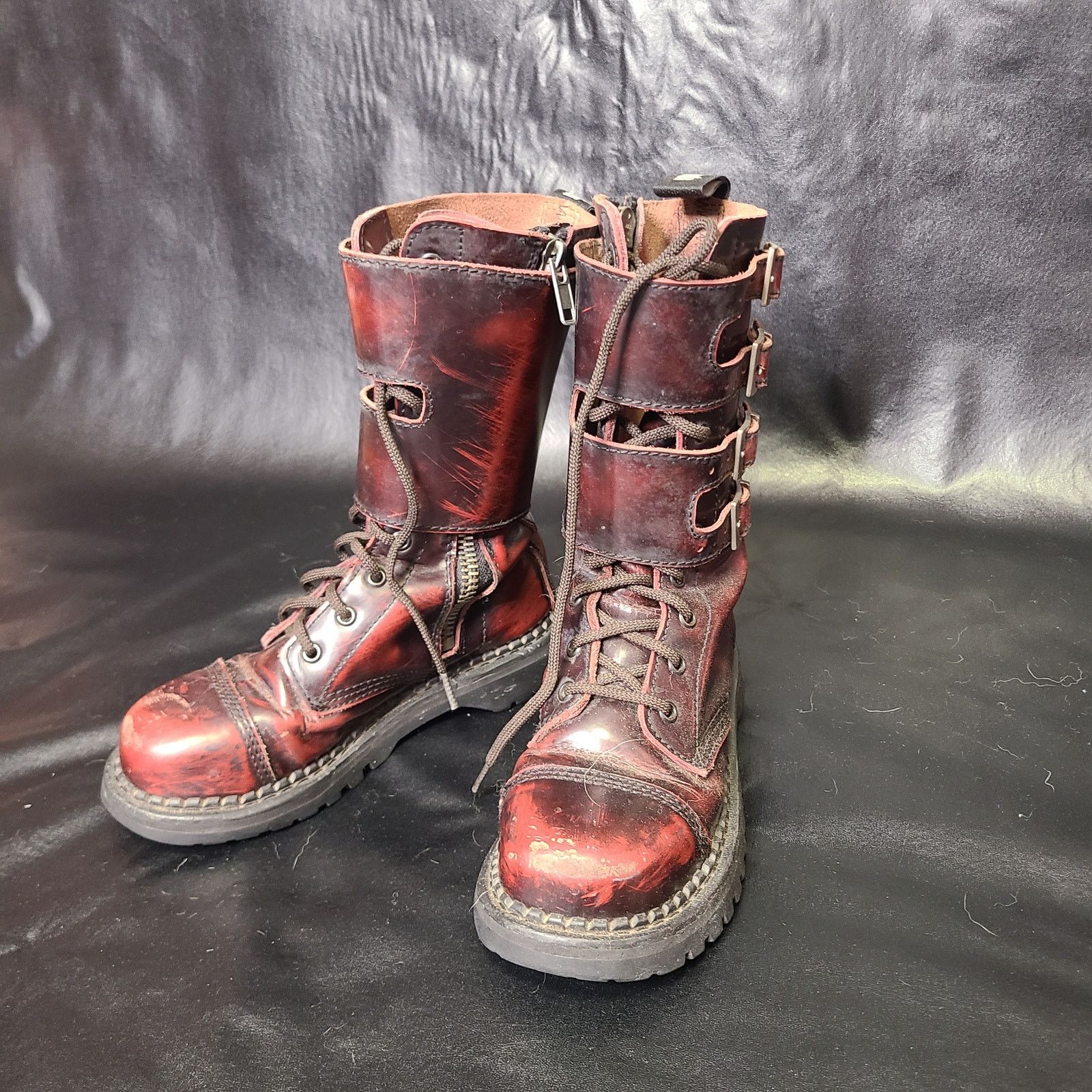 Demonia Cult Demonia Attack Brown, red Combat Boots size 6.5 Size US 6.5 / IT 36.5 - 1 Thumbnail