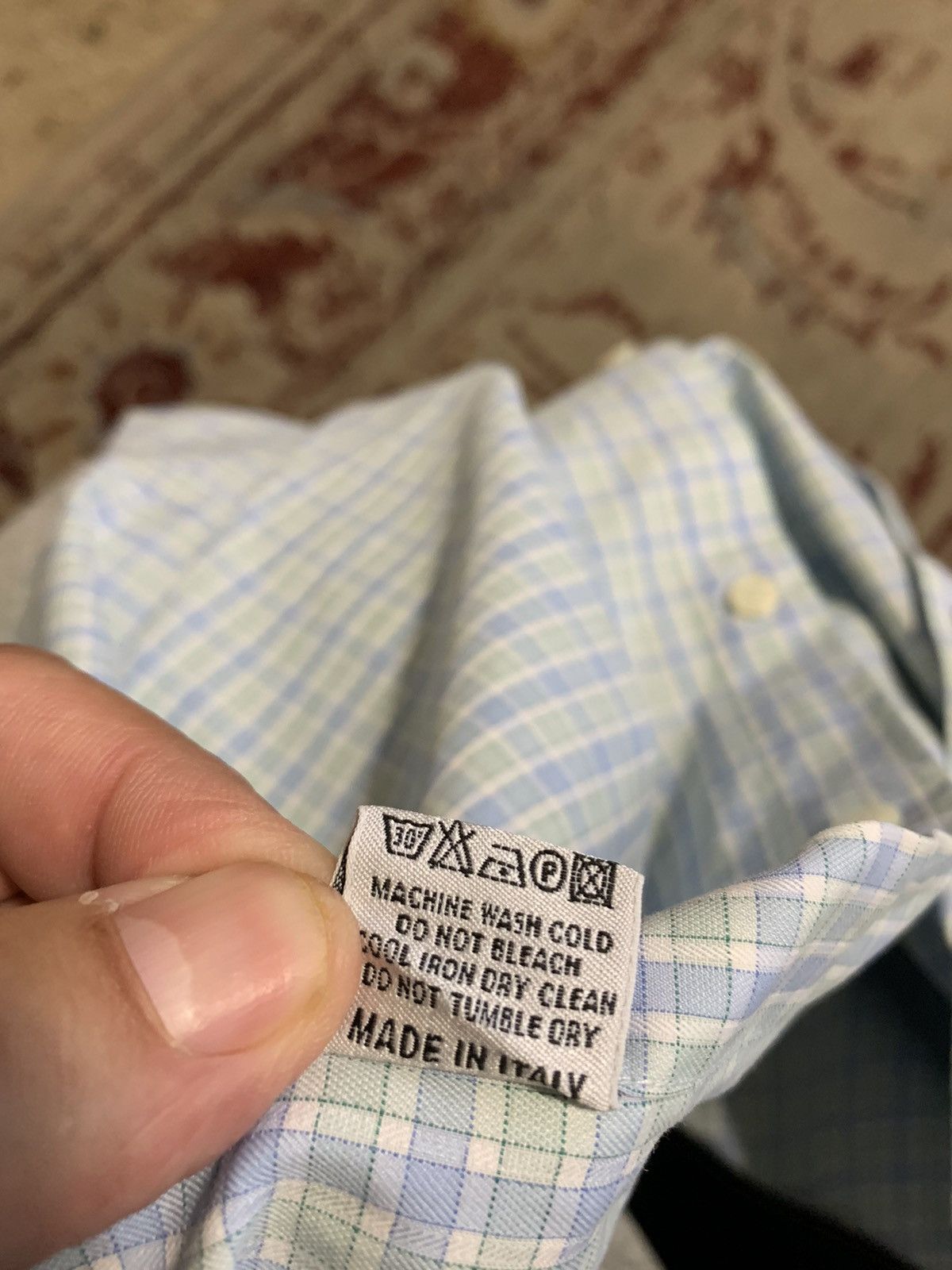 Canali Mini Check Spread collar Dress shirt 17.5/34 Size US XL / EU 56 / 4 - 11 Thumbnail