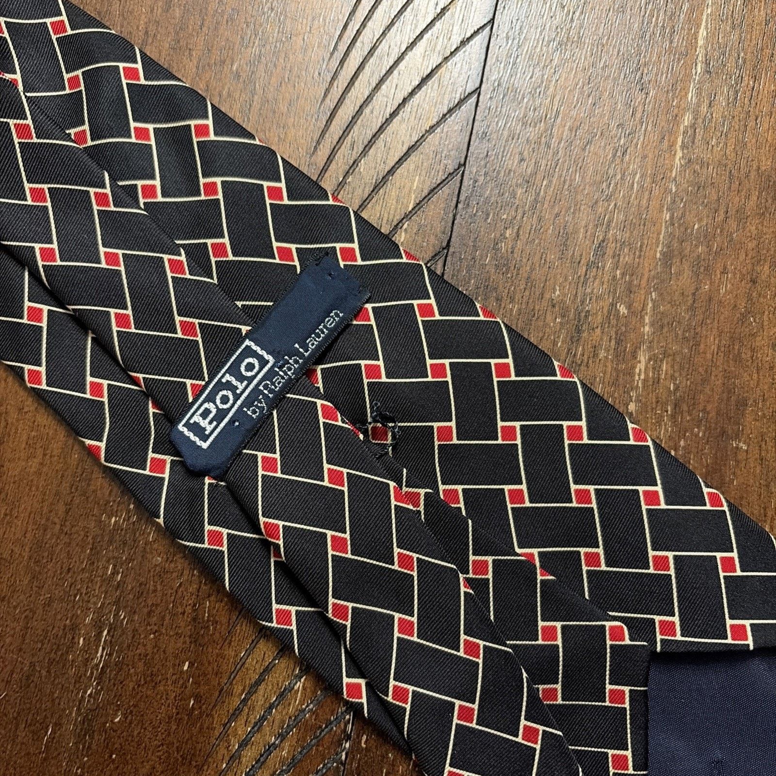 Polo Ralph Lauren Vtg Polo Ralph Lauren Abstract 100% Silk Tie Made By Hand Size ONE SIZE - 4 Thumbnail