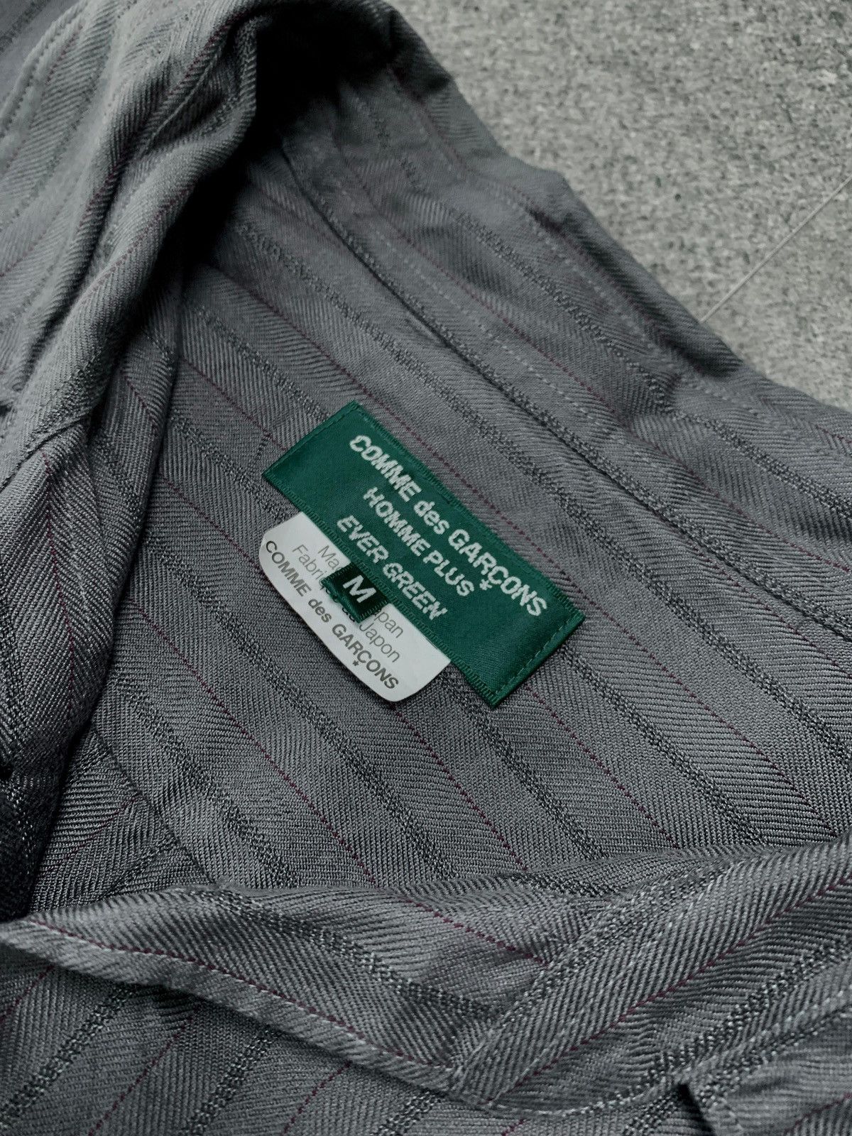 Comme des Garcons Homme Plus CDGH+ Evergreen Striped Rayon Shirt Size US M / EU 48-50 / 2 - 7 Thumbnail