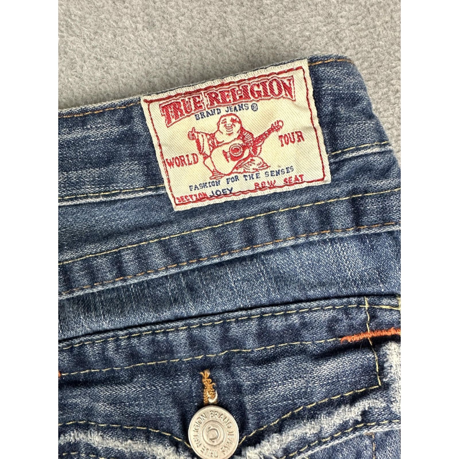 True Religion VINTAGE True Religion Jeans Womens 30 Blue Medium Wash Low Rise Flare Distressed Joey Way? Size 30" / US 8 / IT 44 - 3 Thumbnail
