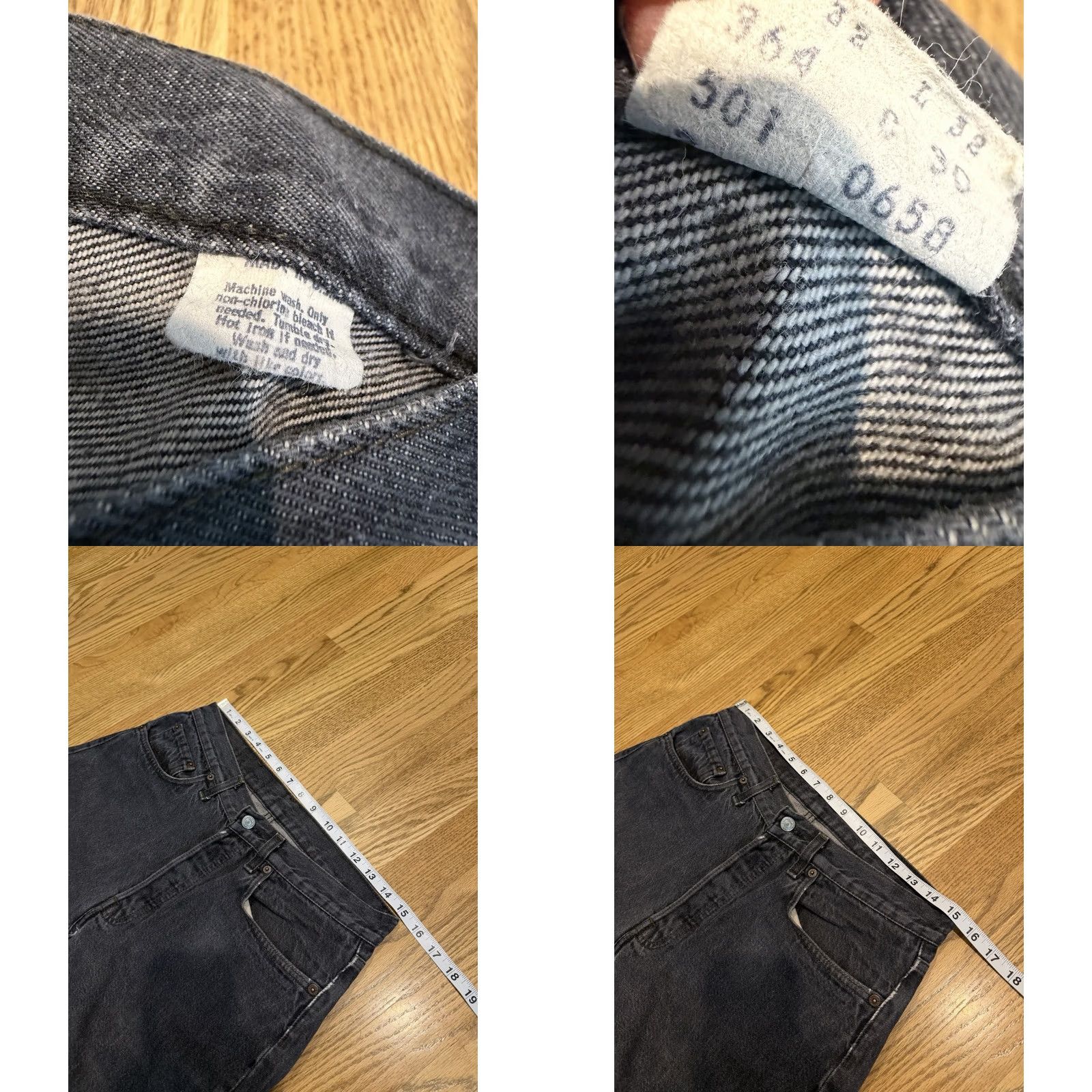 Levi's VINTAGE Levi's 501 Jeans Button Fly Denim 30x31 Black 80s 90s Levis Mens Regular Straight vintage Size US 30 / EU 46 - 9 Thumbnail