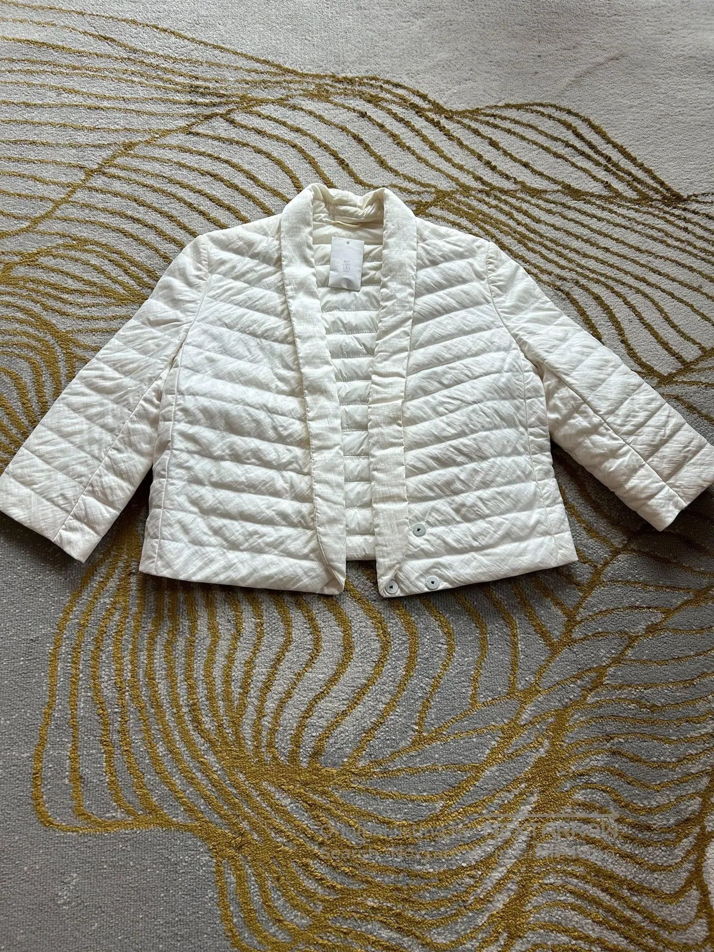 lightweight floral down jacket by brunello cucinelli.