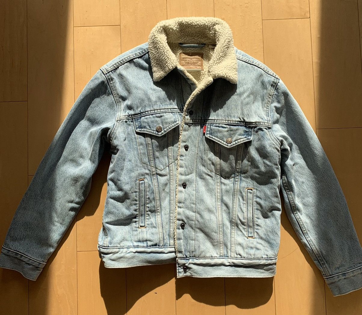 Levi's × Levi's Vintage Clothing × Vintage Original Levi's Sherpa Trucker Blue Denim Jean Jacket Size M / US 6-8 / IT 42-44 - 1 Thumbnail