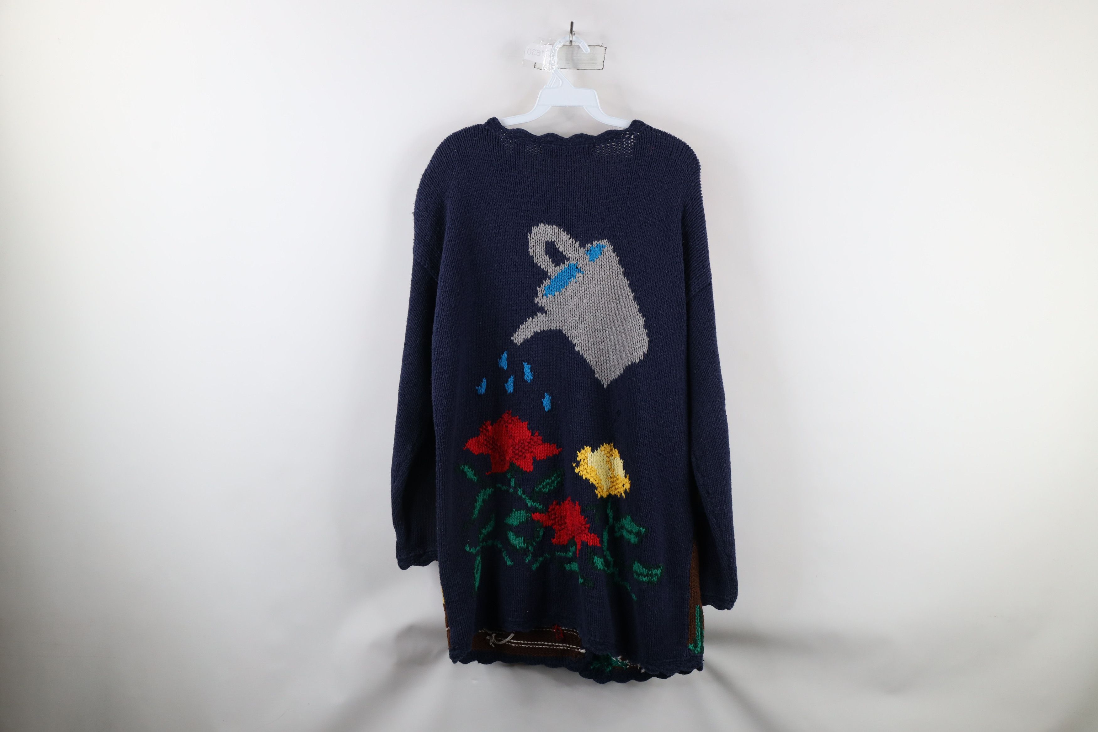 Vintage Vintage 90s Country Primitive Garden Nature Cardigan Sweater Size L / US 10 / IT 46 - 14 Thumbnail