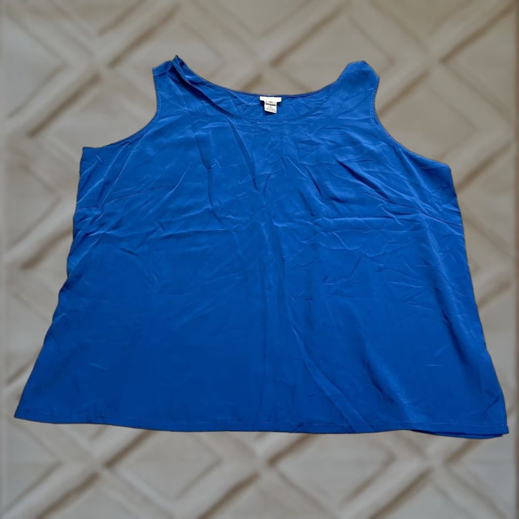 Vintage Roaman's Tank Top Women 10 Royal Blue Sleeveless Round Neck Basic Casual Size L / US 10 / IT 46 - 1 Thumbnail