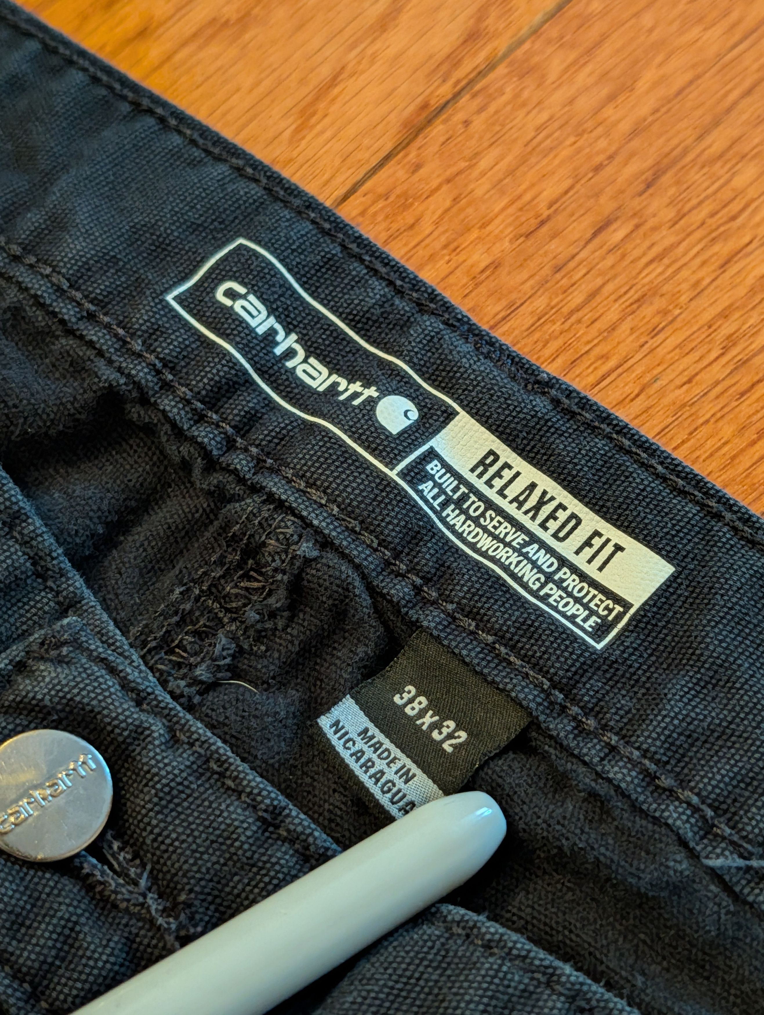 Carhartt Vtg Carhartt Relaxed Fit Work Pants Black 38x32 (M: 39x31) Size US 38 / EU 54 - 5 Thumbnail