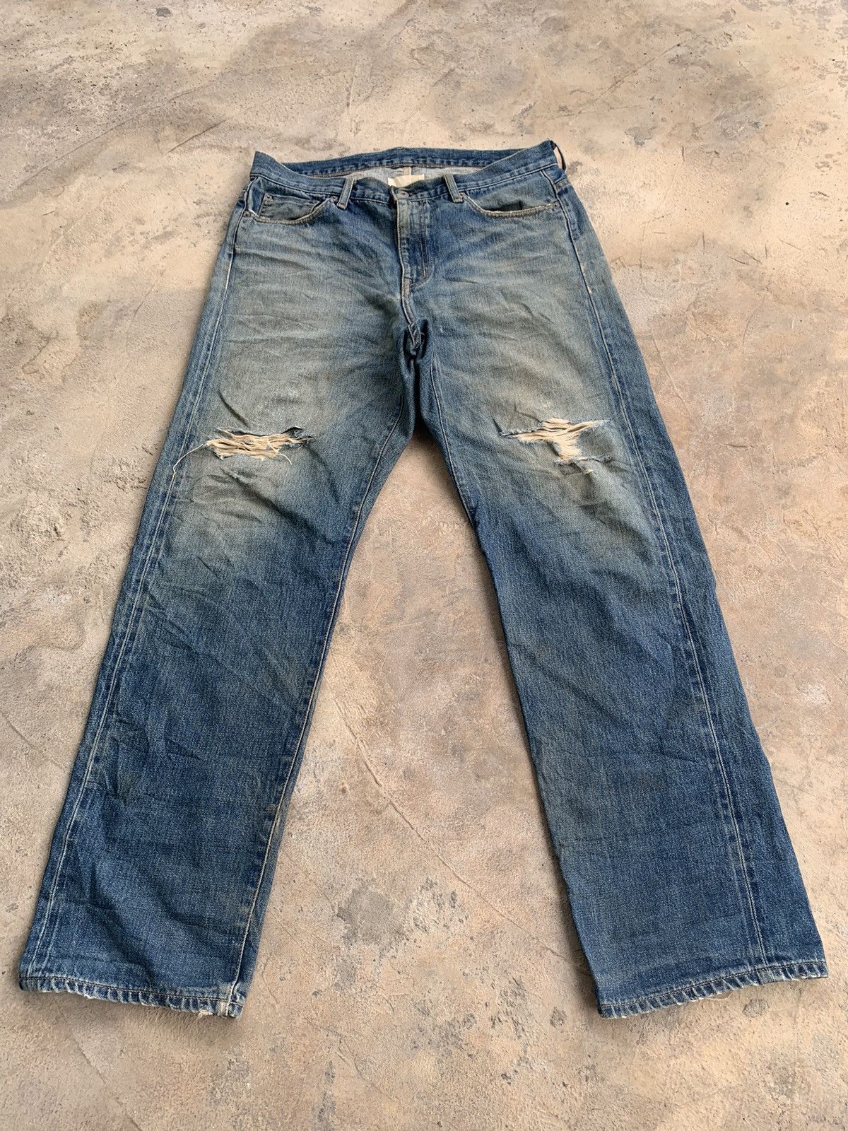 Japanese Brand × WHIZ LIMITED Whiz Limited Buckle Back Selvedge Distressed Denim Size US 36 / EU 52 - 5 Thumbnail