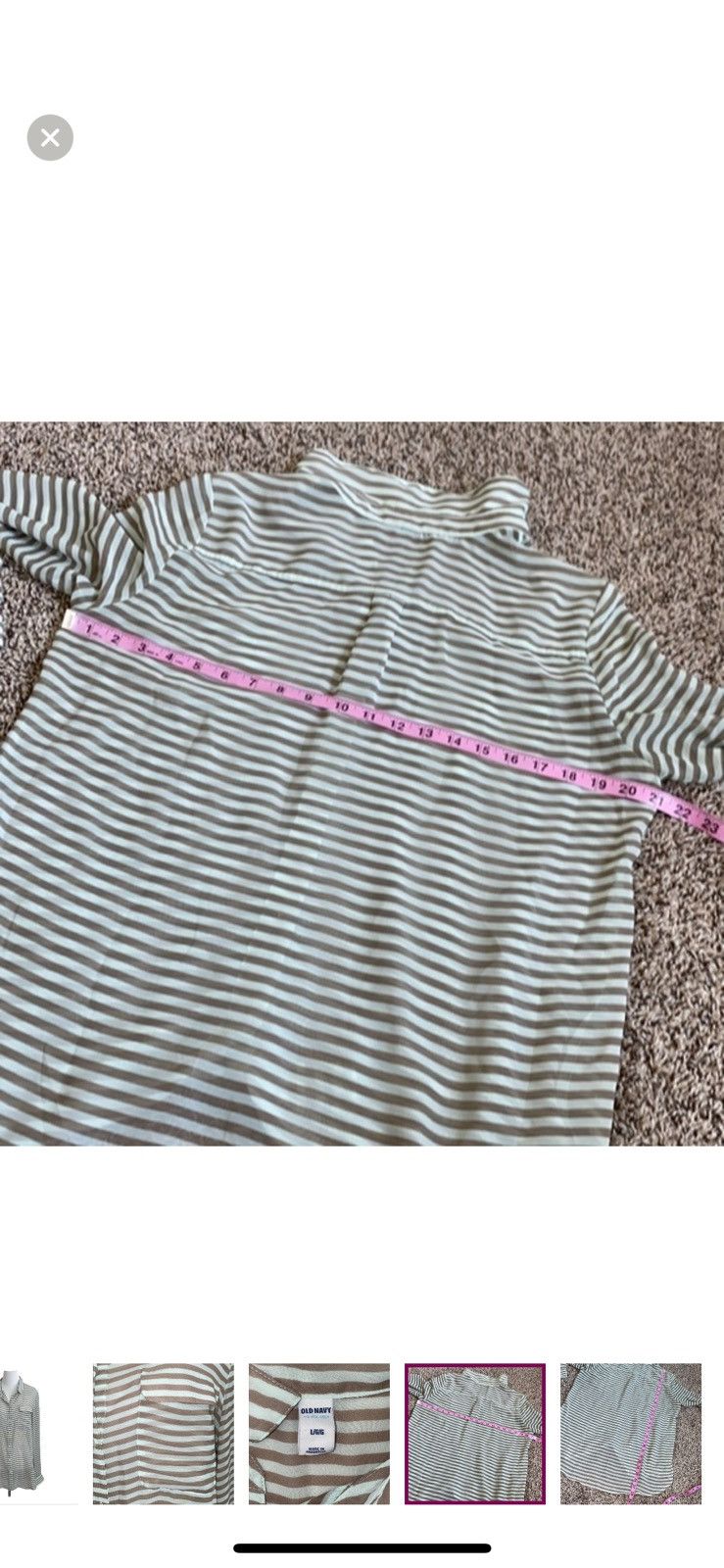 Old Navy Old navy large striped button up blouse Size L / US 10 / IT 46 - 2 Thumbnail