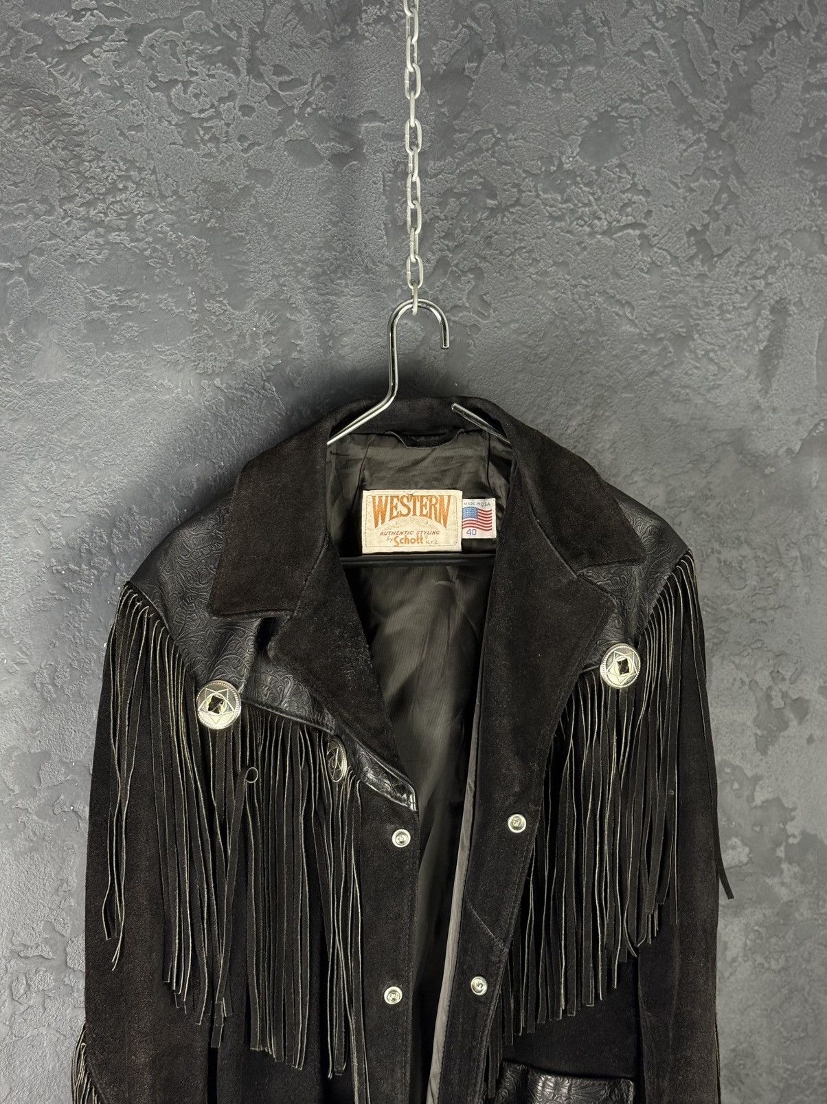 Schott Rare Schott NYC Western Vintage Genuine Suede Leather Jacket Size US L / EU 52-54 / 3 - 5 Thumbnail