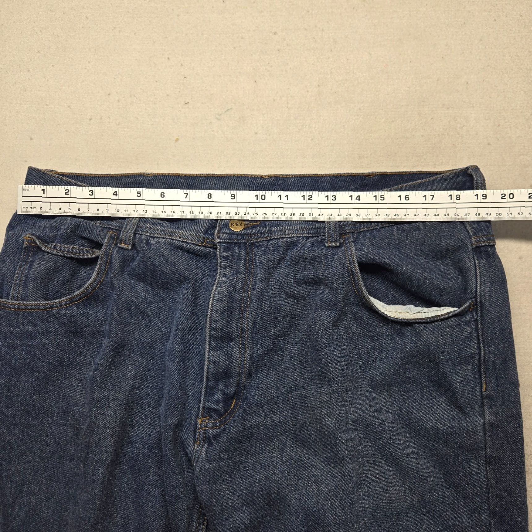 Vintage Key Jeans Men 40x30 Dark Blue Denim Lined Flannel Straight Size US 40 / EU 56 - 5 Thumbnail