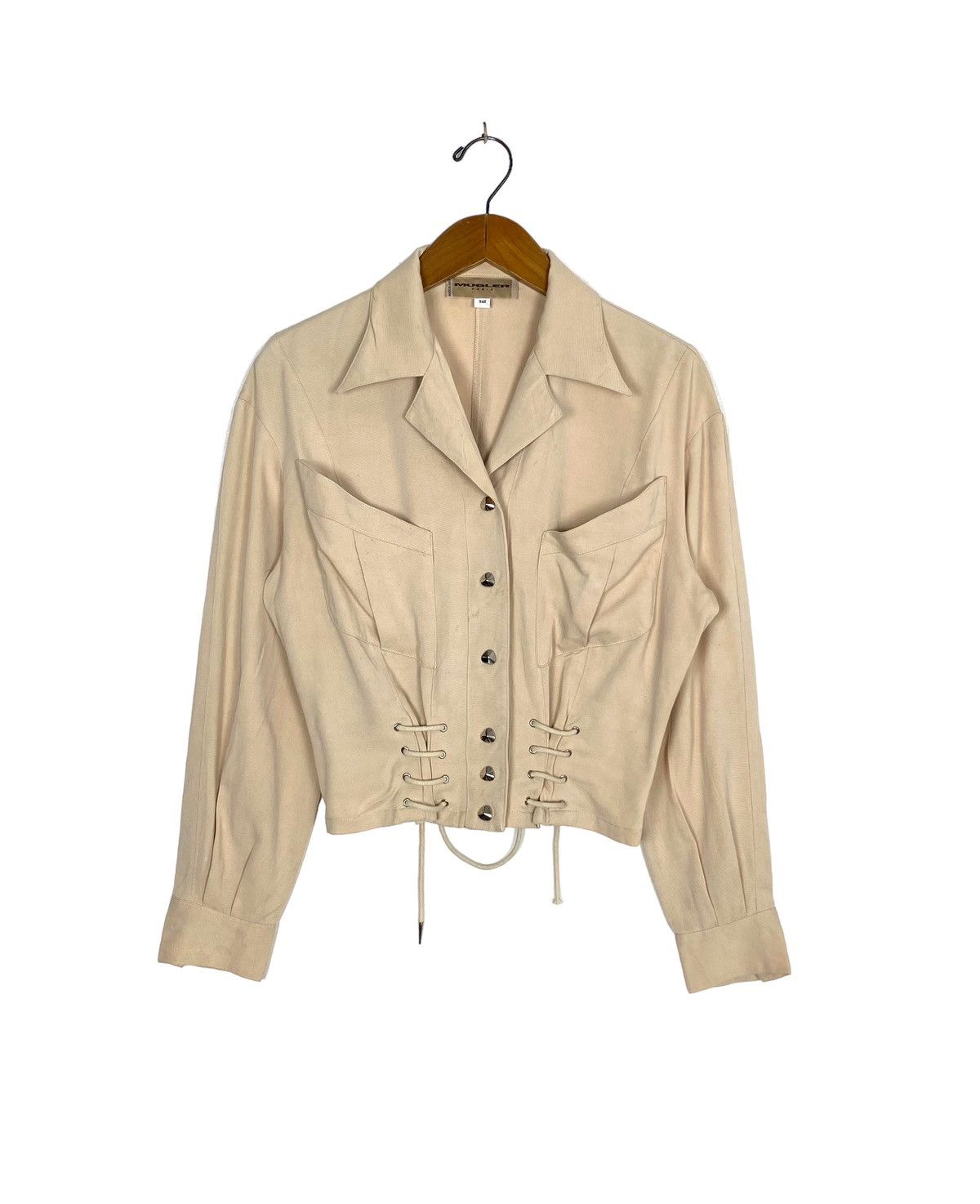 Rare‼️ Mugler Paris Bondage Snap button Blouse