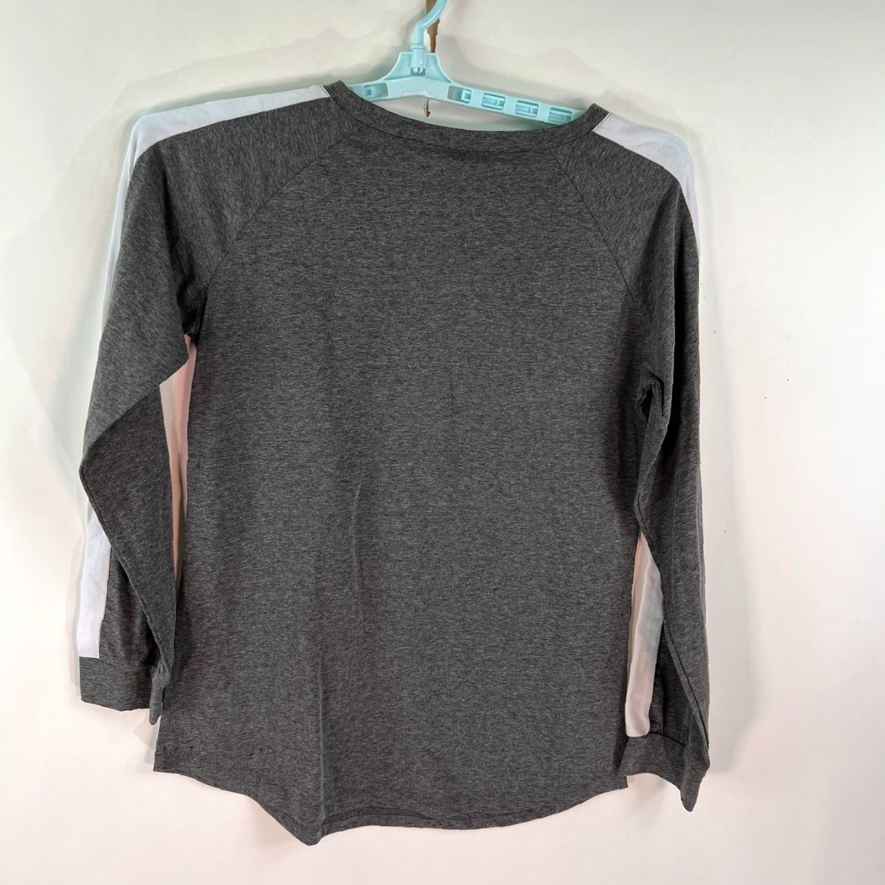 Vintage Arach & Cloz Long Sleeve Shirt M Gray Striped Knit Cotton Polyester Spandex - Women - Regular Fit, Round Neck, Pullover, T-Shirt Style Size M / US 6-8 / IT 42-44 - 6 Thumbnail