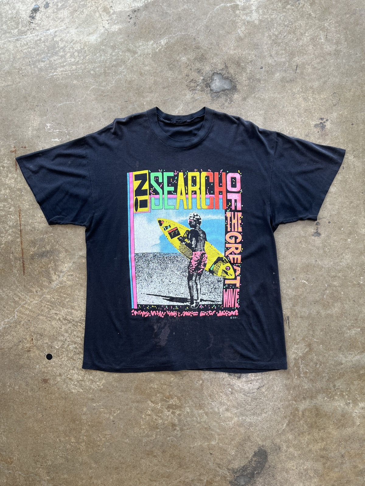 Vintage Vintage 80s In Search of Great Wave Thin Surf Neon Tee XL Size US XL / EU 56 / 4 - 2 Thumbnail