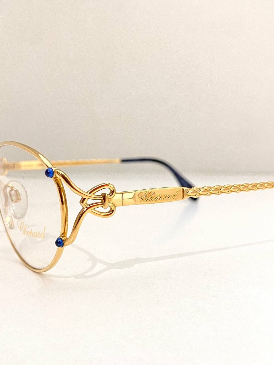 Chopard Chopard 23K Gold Mille Migila Logo Rectangular Eyeglasses Size ONE SIZE - 6 Thumbnail