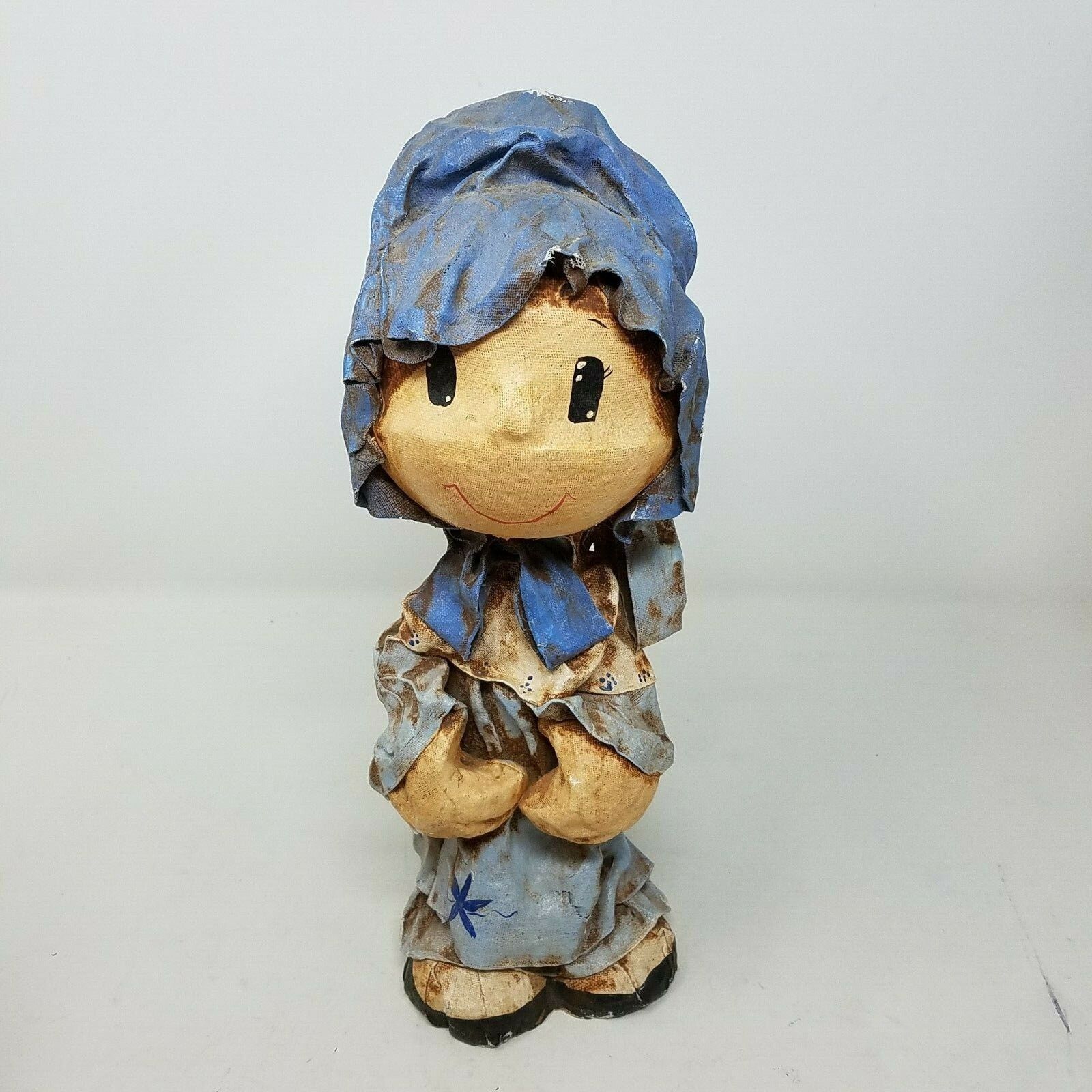 Vintage 4 Prairie Dolls Fabric Papier Mache Statues Colonial 70s Size ONE SIZE - 6 Thumbnail