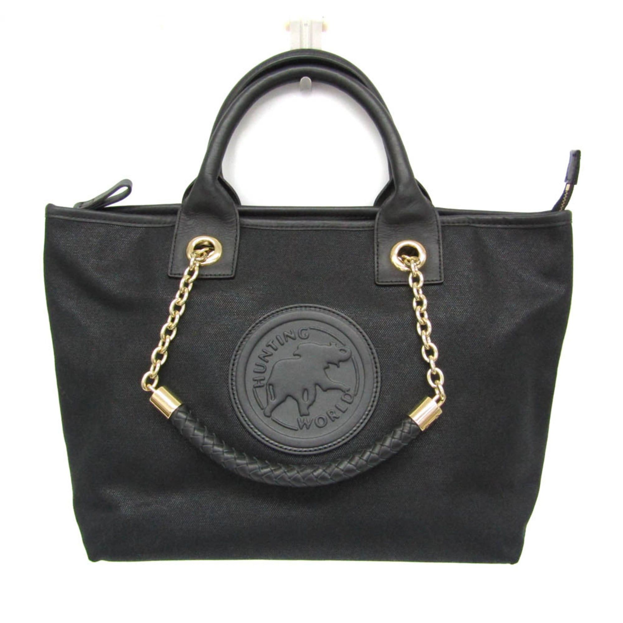 Other Hunting World Double Handle Women's Canvas,Leather Handbag,Tote Bag Black Size ONE SIZE - 1 Thumbnail