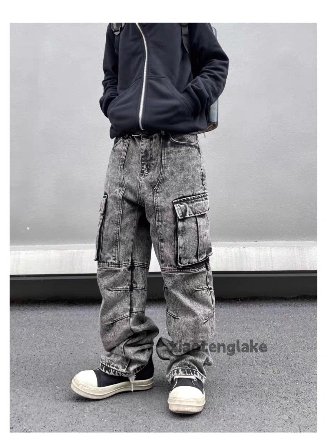Jean × Vintage utility washed faded loose baggy hiphop cargo jeans Size US 34 / EU 50 - 6 Thumbnail