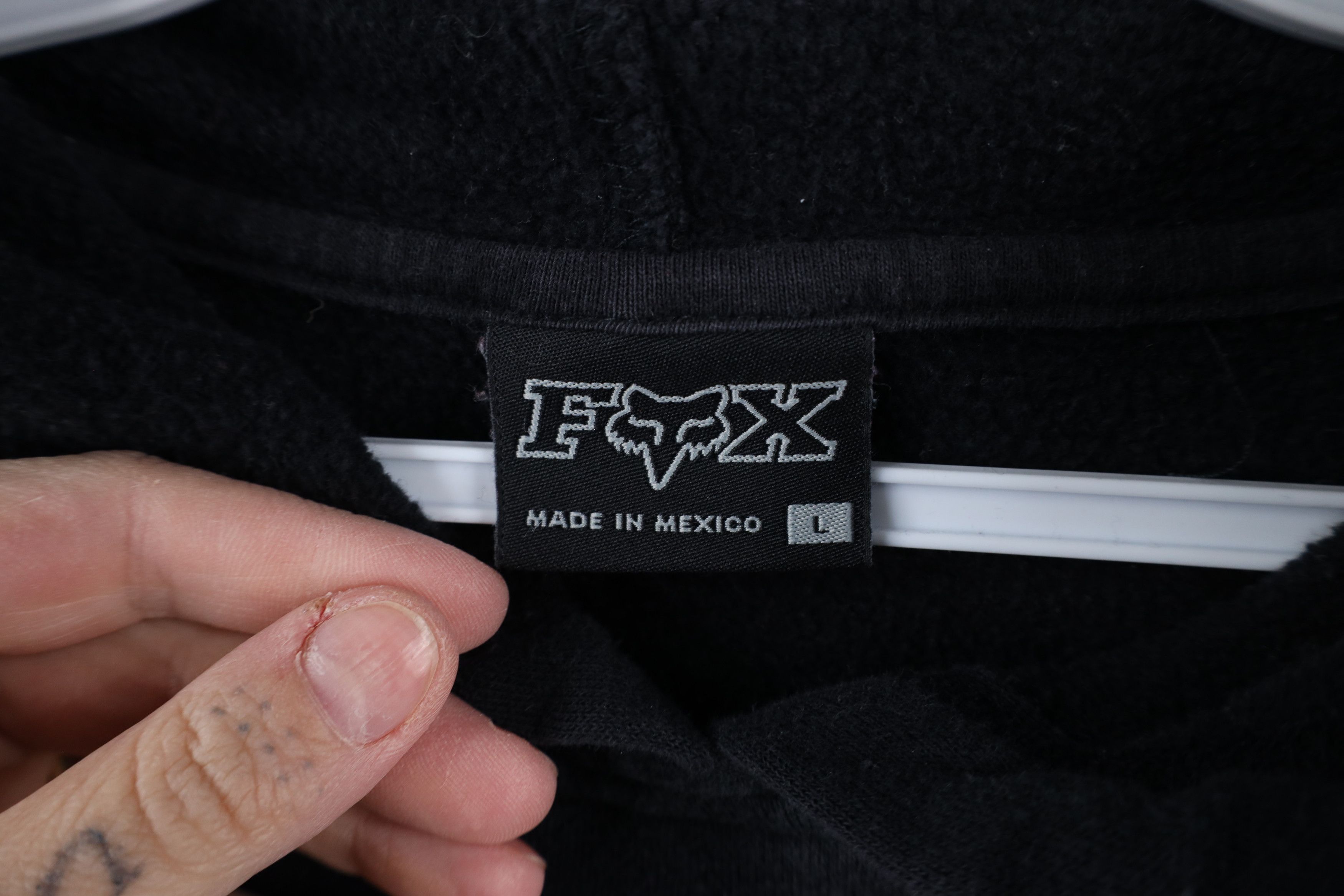 Fox Racing × Vintage Vintage 90s Y2K Fox Racing Spell Old English Hoodie Black Size L / US 10 / IT 46 - 7 Thumbnail